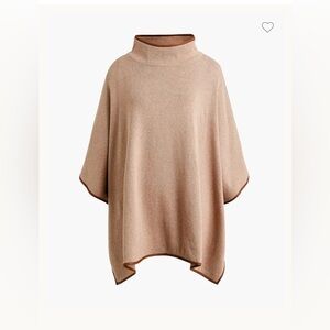 Faux Leather-Trimmed Poncho